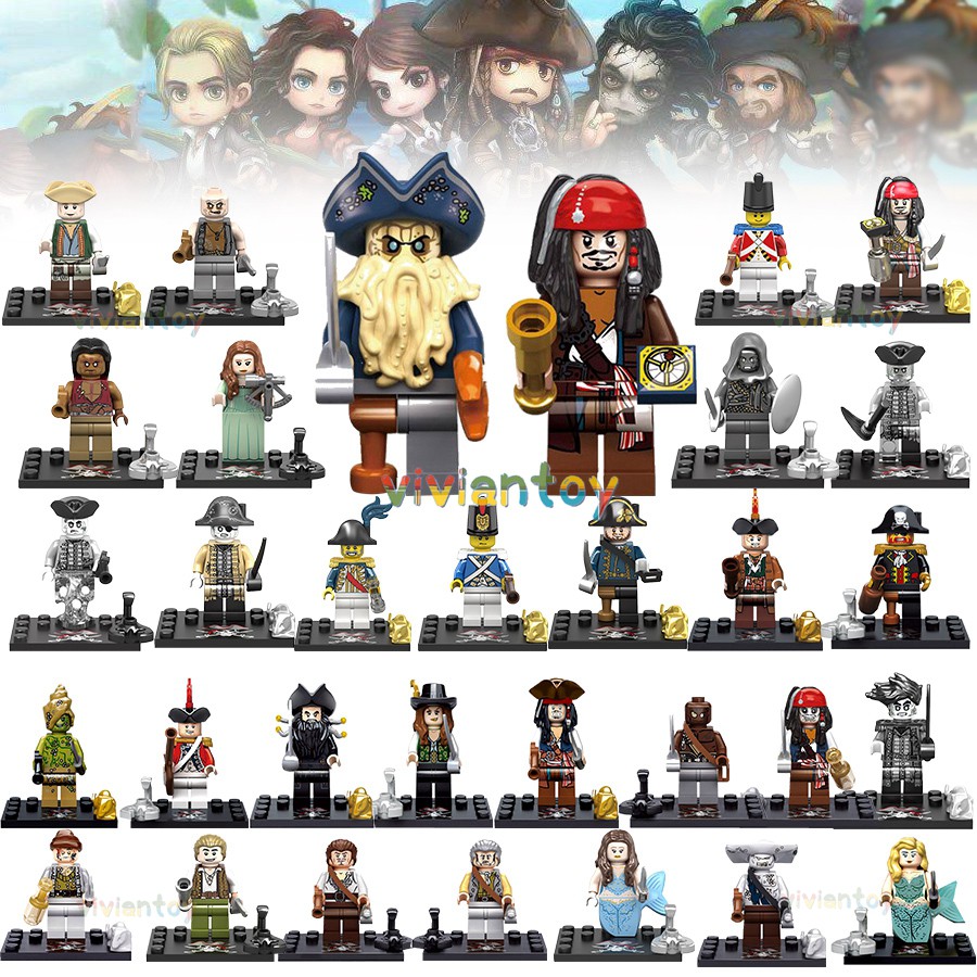 Mô hình lego mô phỏng nhân vật cướp biển Jack Sparrow/Davy Jones Elizabeth