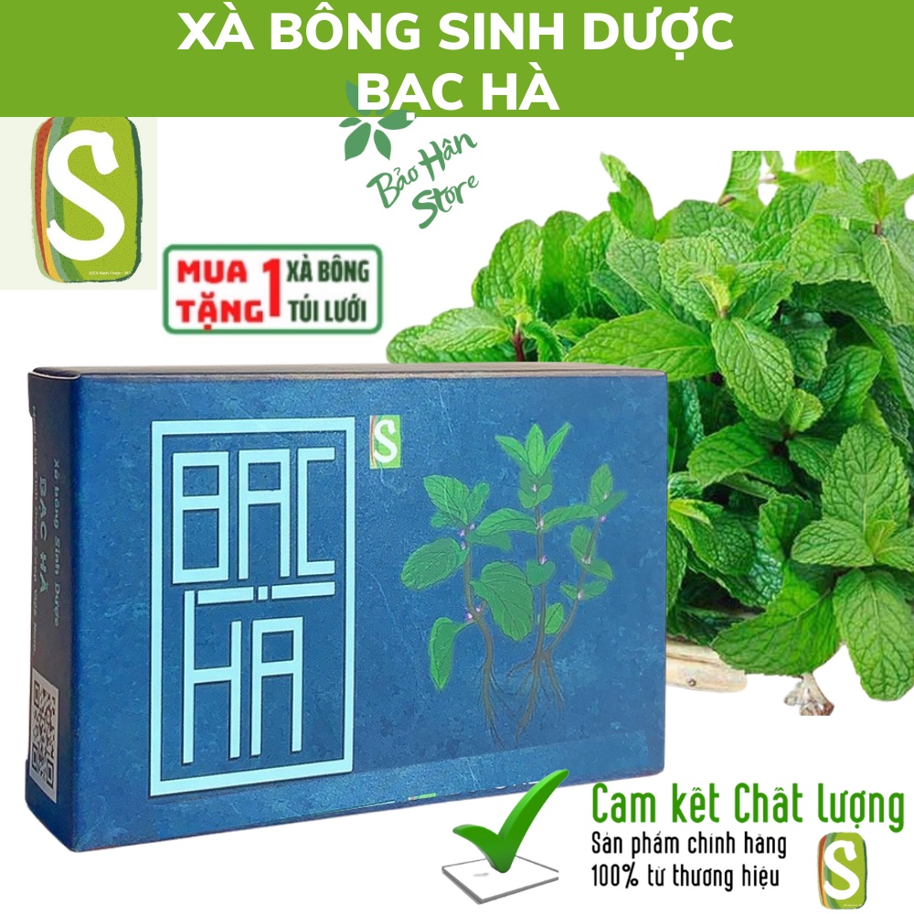 Xà Bông Sinh Dược Bạc Hà Ngừa Mụn Lưng, Mụn Cám Ngừa Thâm, Trắng Da Thơm Mát, Làm Sạch Diệt khuẩn, Mát Da Giảm Stress