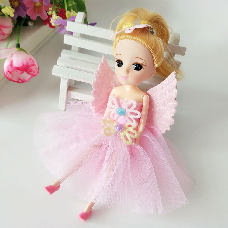 Búp bê trang trí bánh kem  chipi thiên thần váy dài 18cm màu ngẫu nhiên - Mẫu mới 2021