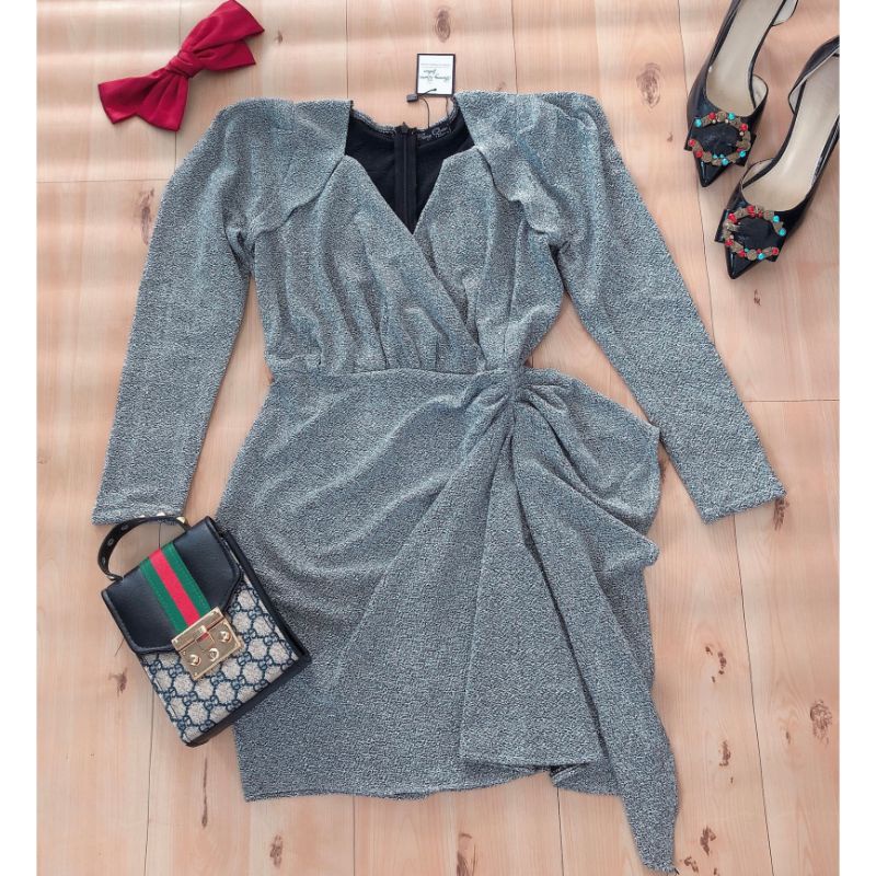 VÁY BODY NHŨ KIM TUYẾN DỰ TIỆC  EO XẾP BÈO KIỂU HÀNG THIẾT KẾ