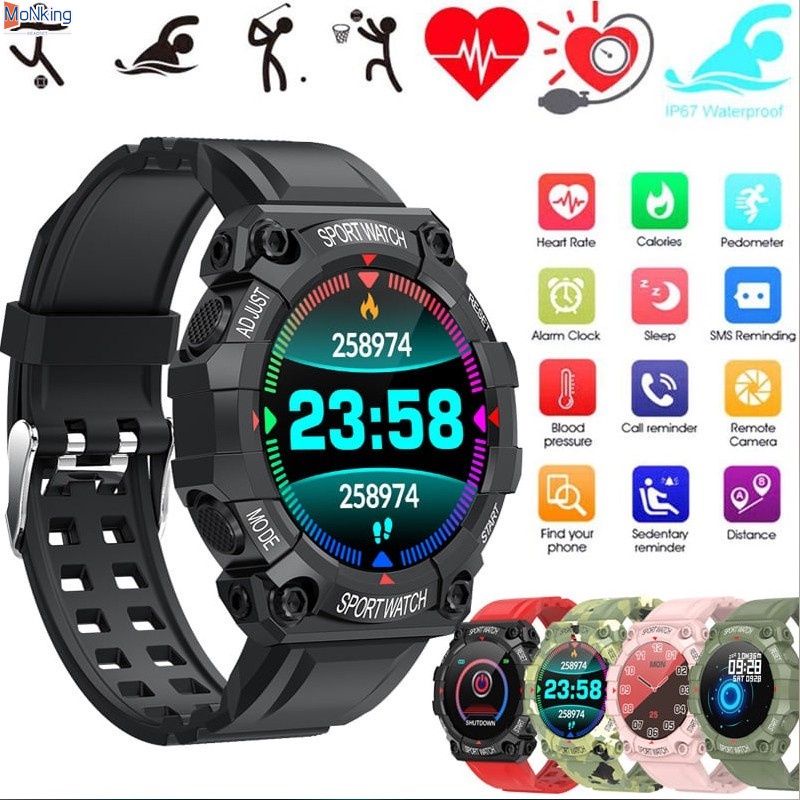 2022 Mới FD68S Thể Thao Đồng Hồ Chống Thấm Nước 1.44 Inch Tim Tỷ Lệ Theo Dõi Giấc Ngủ Đa Chức Năng Thông Minh Đồng Hồ [Monshop]
