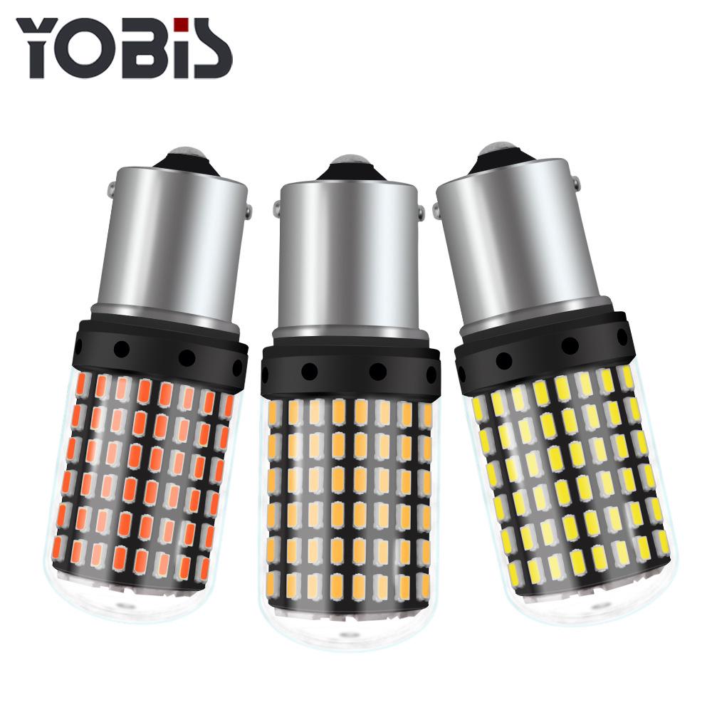 Set 2 bóng đèn led 3014 144smd canbus s25 1156 ba15s p21w led bay15d bau15s py21w t20 led 7440 w21w w21 / 5w