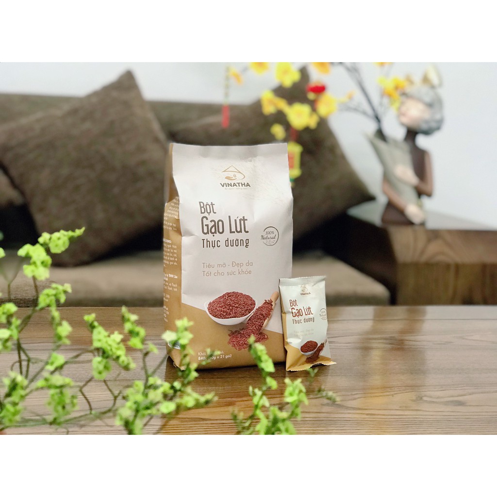 Combo Bột gạo lứt thực dưỡng (21 túi nhỏ 40g) + Trà gạo lứt VINATHA (10 túi nhỏ 50g) -Tiêu mỡ, đẹp da cải thiện sức khỏe | BigBuy360 - bigbuy360.vn