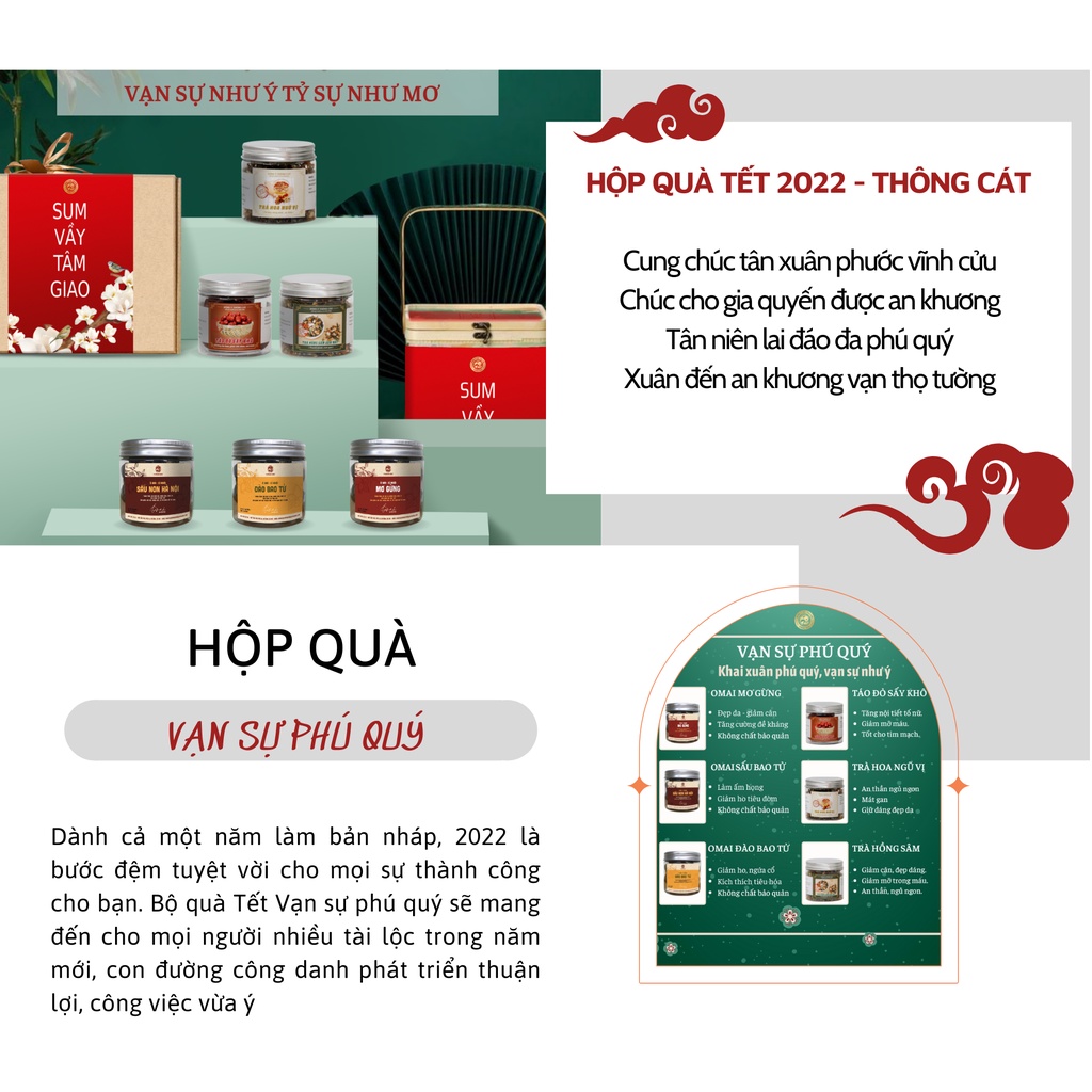 Hộp quà Vạn Sự Phú Qúy Đông y Thông Cát_Hộp quà Tết ý nghĩa dành gửi tặng người đưa đò kính mến 2022 | BigBuy360 - bigbuy360.vn