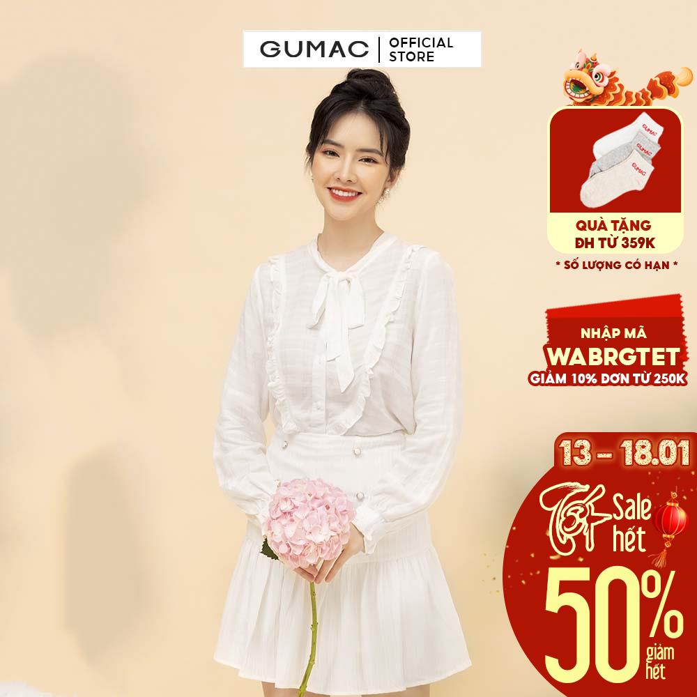 [Mã WABRGUM giảm 10% tối đa 30K đơn 99K] Áo sơ mi bèo cột dây GUMAC AB658