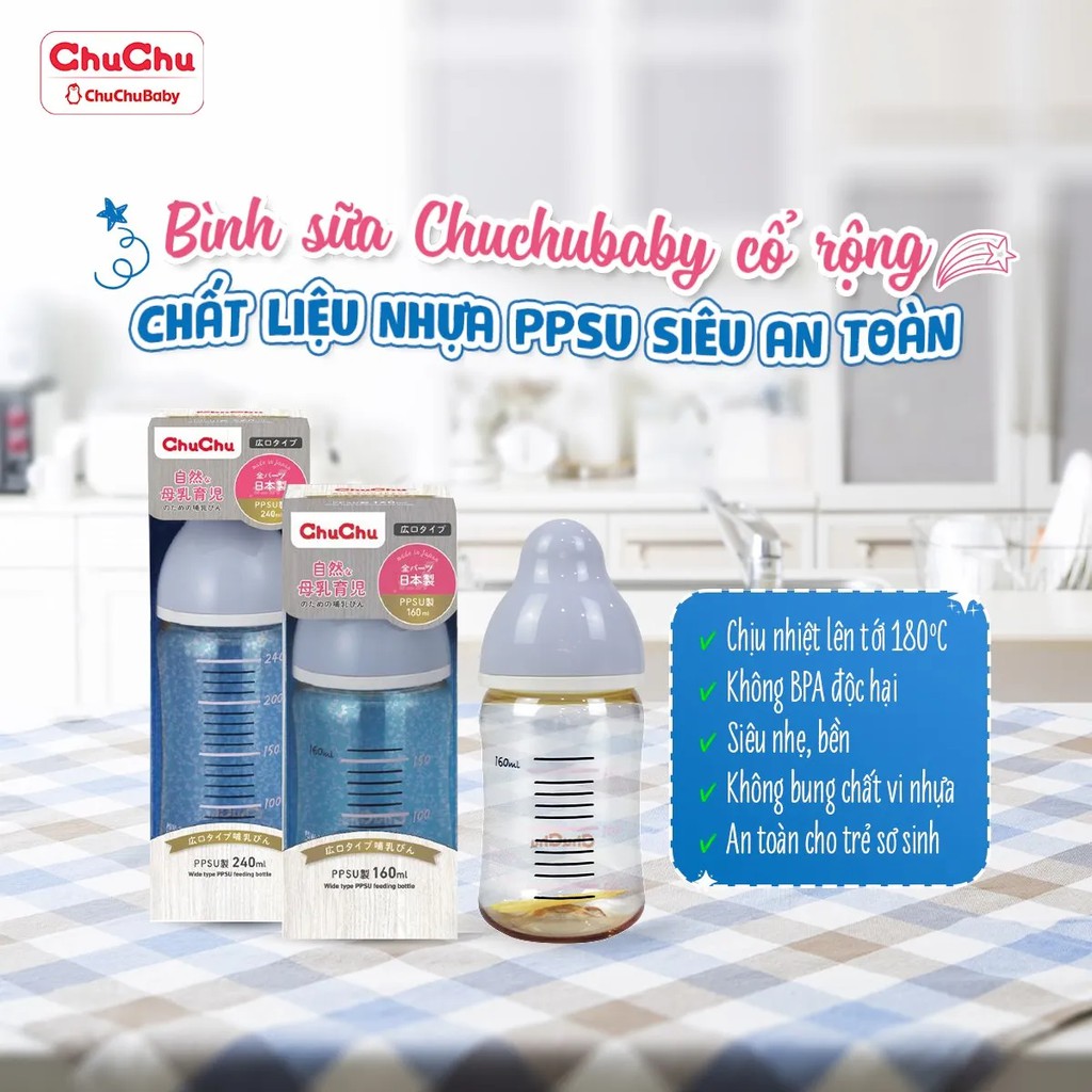 Núm ty silicone cổ rộng hộp 2 cái  new Chuchu Baby