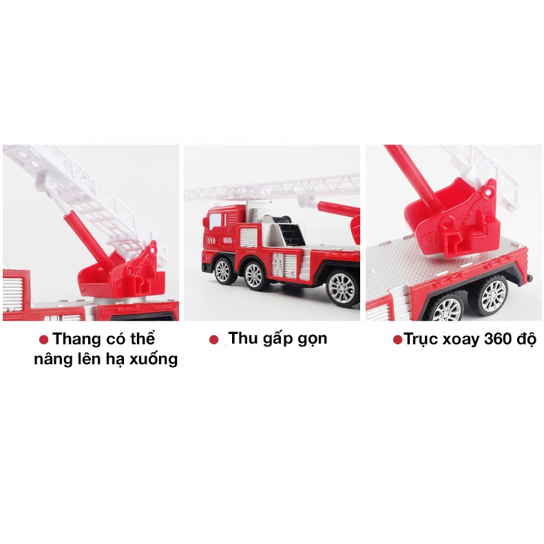 Mô hình xe đồ chơi xe cứu hỏa cho bé chất liệu nhựa an toàn, đẹp, sắc sảo