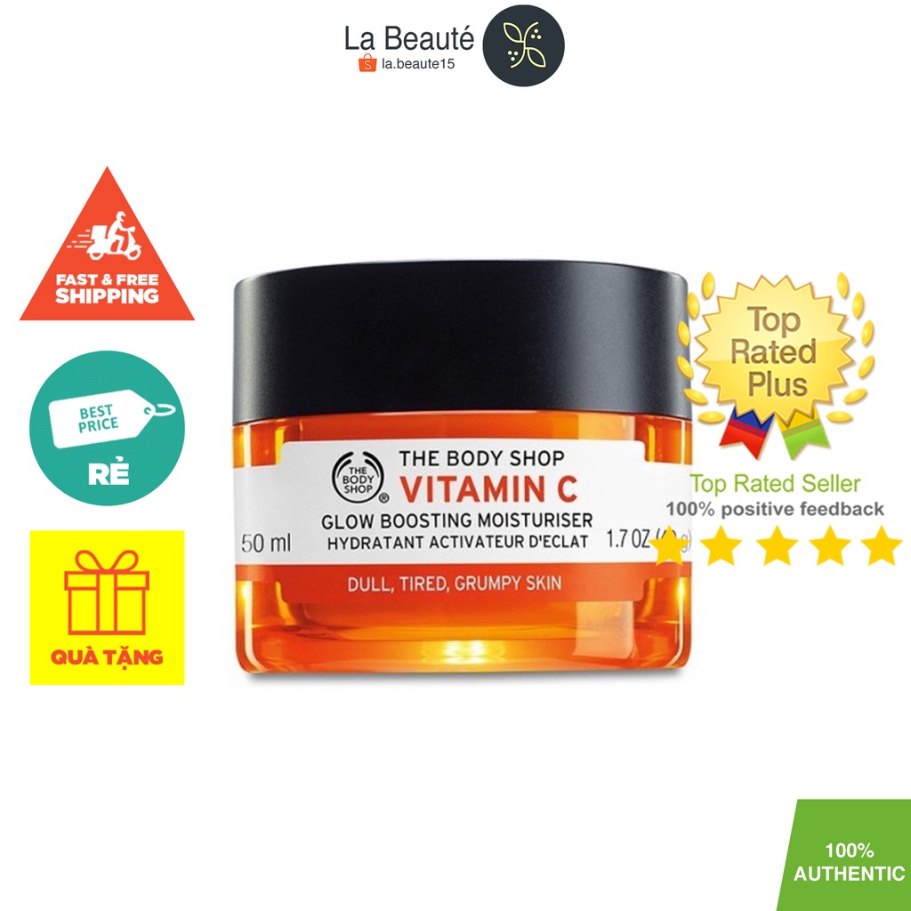 The Body Shop Vitamin C Glow Boosting Moisturiser - Kem Dưỡng Sáng Da, Chống Xỉn Màu 50ml