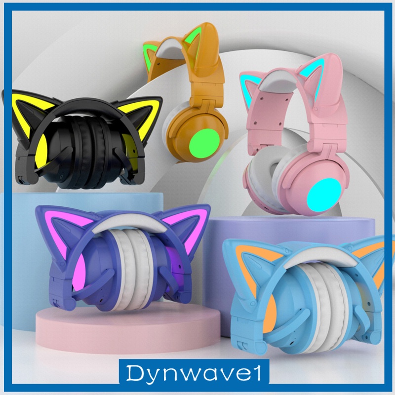 Tai Nghe Chụp Tai Bluetooth 5.0 Không Dây Chống Ồn Hình Tai Mèo Dễ Thương Cho Bé Gái Dynwave1