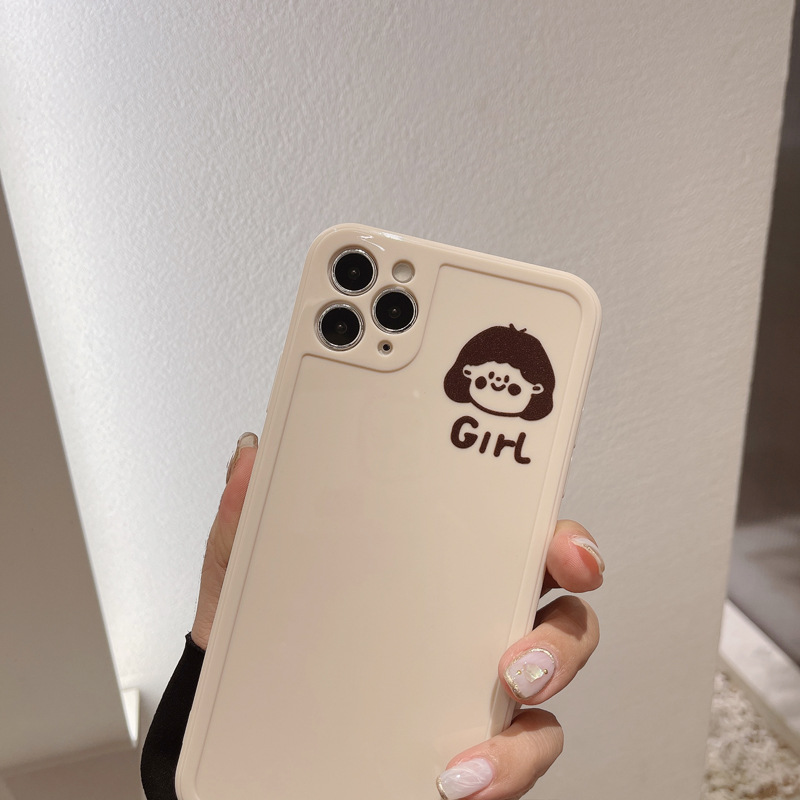 ốp iphone 11 Ốp lưng silicon hình cô bé / cậu bé cho iphone 11 12 pro max 12 mini 11 Pro Max X Xr Xs Max 7 8 Plus Se 2020 13 pro max 13 mini