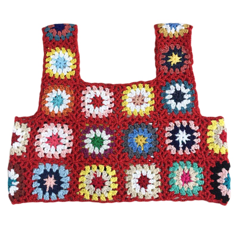 Brroa Áo Croptop Không Tay Họa Tiết Hoa Nhiều Màu Sắc Phong Cách Boho Dân Tộc Cho Nữ