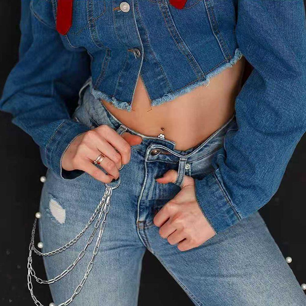 Set 6 Dây Xích Nhiều Lớp Đeo Thắt Lưng Quần Jean Phong Cách Hip Hop Cổ Điển