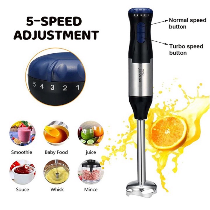 Máy xay sinh tố đa năng SOKANY 1000W siêu mạnh, xay cầm tay chế biến đồ ăn dặm