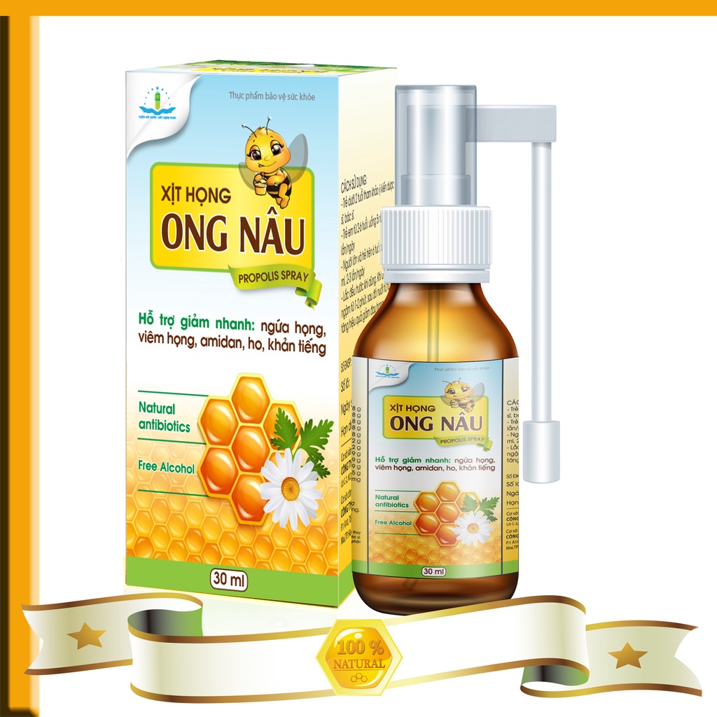 Xịt Họng ONG NÂU Propous spray - giảm ho , ngứa họng,..... (chai 30ml)