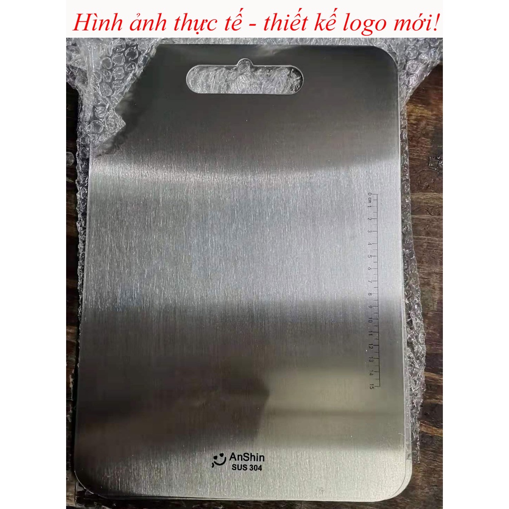 Thớt inox SUS 304 Anshin - trọn đời không han gỉ - thớt chống ẩm mốc kháng khuẩn - size 29x20 cm