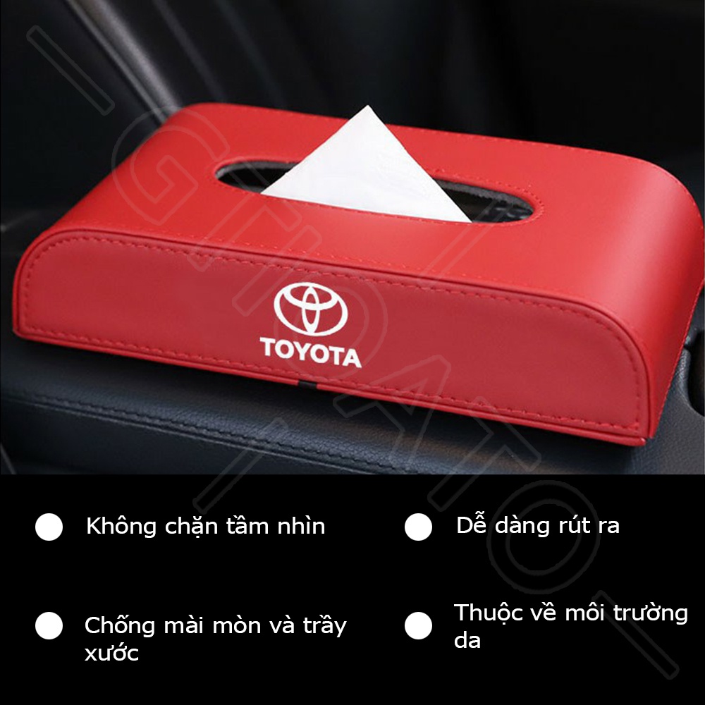 GTIOATO Hộp Đựng Khăn Giấy Ô Tô HộP ĐựNg GiấY TrêN Xe Ô Tô HộP ĐựNg GiấY ĂN TrêN Ô Tô Hộp Khăn Giấy Ô Tô HộP ĐựNg Đồ TrêN Ô Tô Phụ Kiện Xe Hơi Cho Toyota CHR Raize Corolla Cross Rush Fortuner Yaris Innova Vios Prius C Wigo