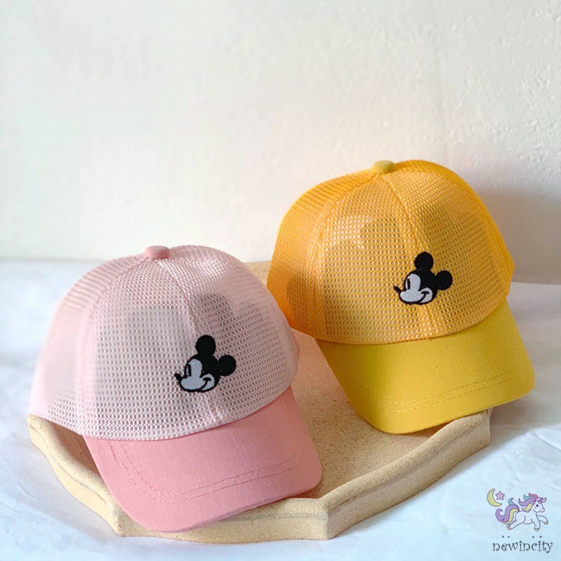 Mũ Lưỡi Trai Phối Lưới Thoáng Khí Hoạ Tiết Hoạt Hình Cho Bé