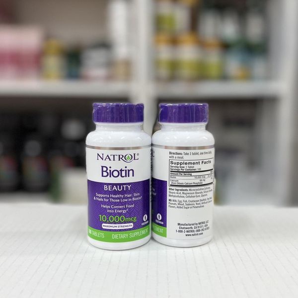 Viên Uống Mọc Tóc Natrol Biotin Beauty 10.000mcg của Mỹ