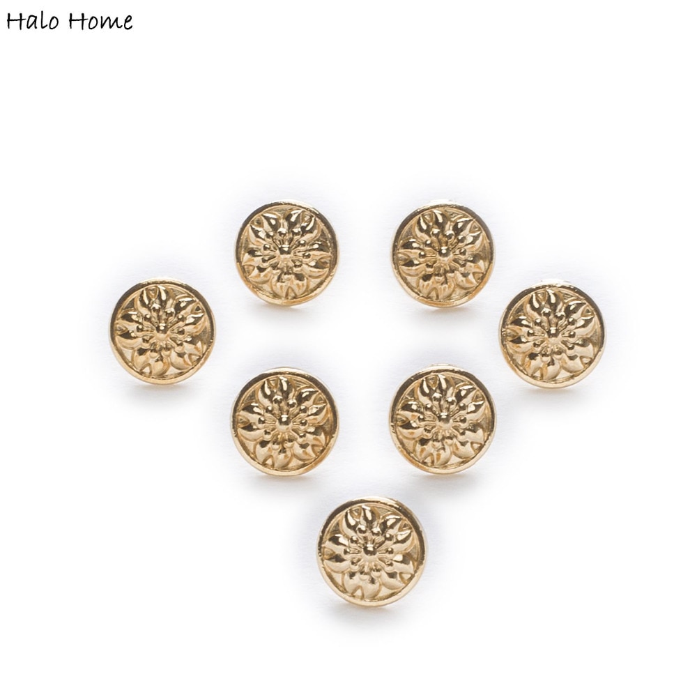 Set 10 Cúc Áo Hình Hoa Bằng Kim Loại Đường Kính 10mm