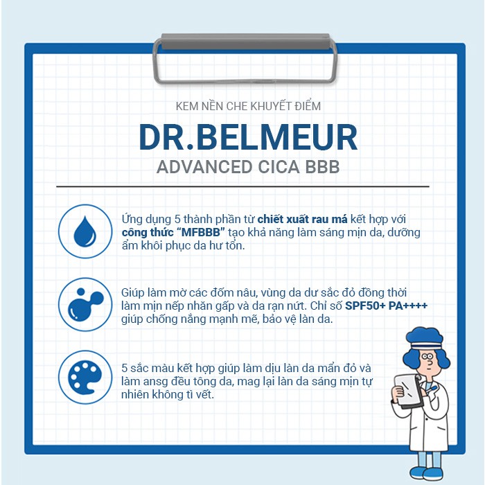 Kem Nền Trang Điểm TheFaceShop Dr.Belmeur Advanced Cica Bbb 40ml | BigBuy360 - bigbuy360.vn