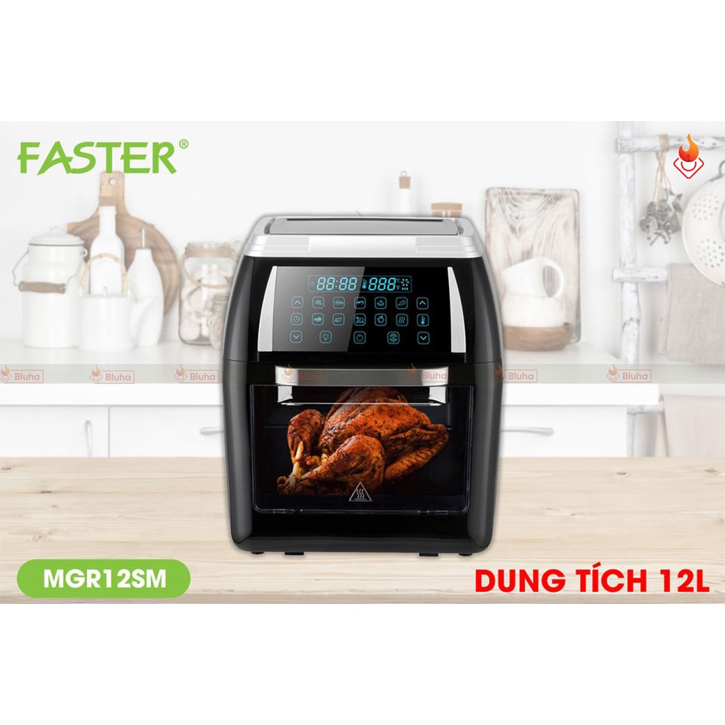 [Mã ELHADEV giảm 4% đơn 300K] Nồi chiên không dầu FASTER MGR12SM nhập khẩu Malaysia, dung tích 12L