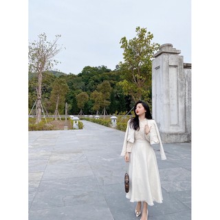 ( Ảnh thật ) S1212 set áo dạ tweed và chân váy dài
