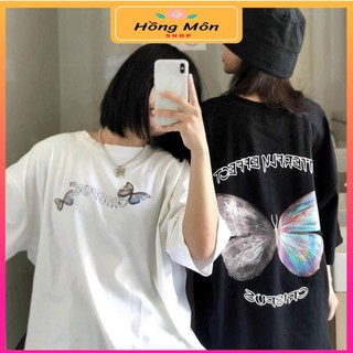 [ FREESHIP + SIÊU GIẢM GIÁ ] Áo Thun Nam Nữ Tay Lỡ In HÌnh Bướm Áo Phông Nam Nữ Tay Ngắn Phom Rộng Phong Cách Cá Tính