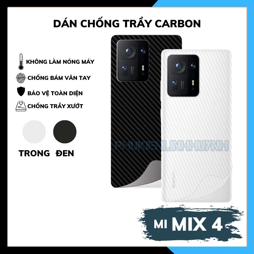 Xiaomi Mi Mix 4_Dán Film Carbon mặt lưng chống trầy, không bám vân tay