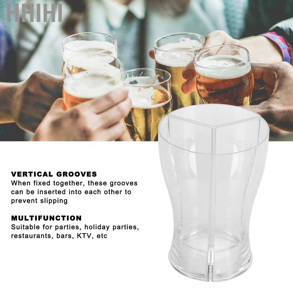 Hhihi 3-in-1 Cup Multifunction Acrylic Beer Liquor Divider for Holiday Birthday Party