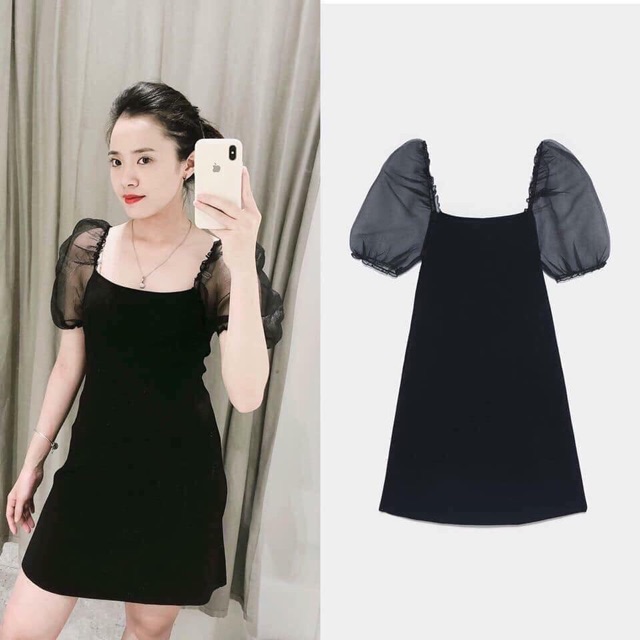 Đầm dệt kim tay bồng Zara size M (S nhỏ nhất)