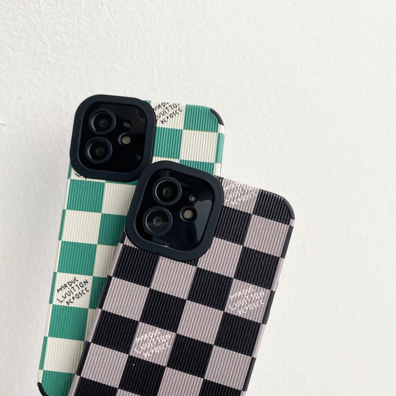 Ốp điện thoại họa tiết caro thích hợp cho iPhone 13 12 11 Pro Max Mini XS XR X 8 7 6 6S Plus + SE 2020