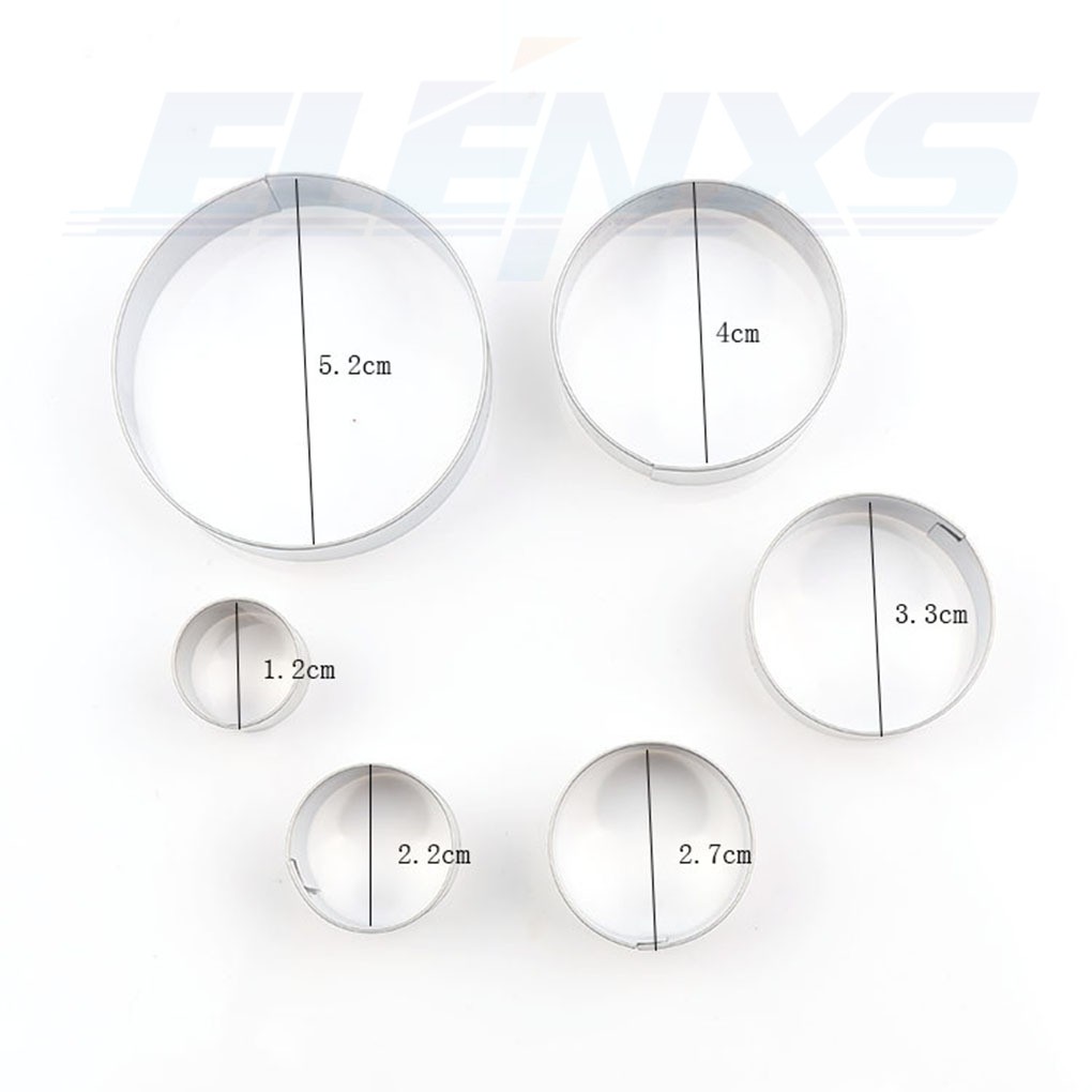 Set 6 khuôn làm bánh hình tròn xinh xắn