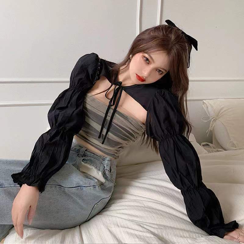 Áo Khoác Chống Nắng Tay Phồng Dáng Ngắn Thời Trang Mùa Hè Hàng Mới Dành Cho Bạn Nữ