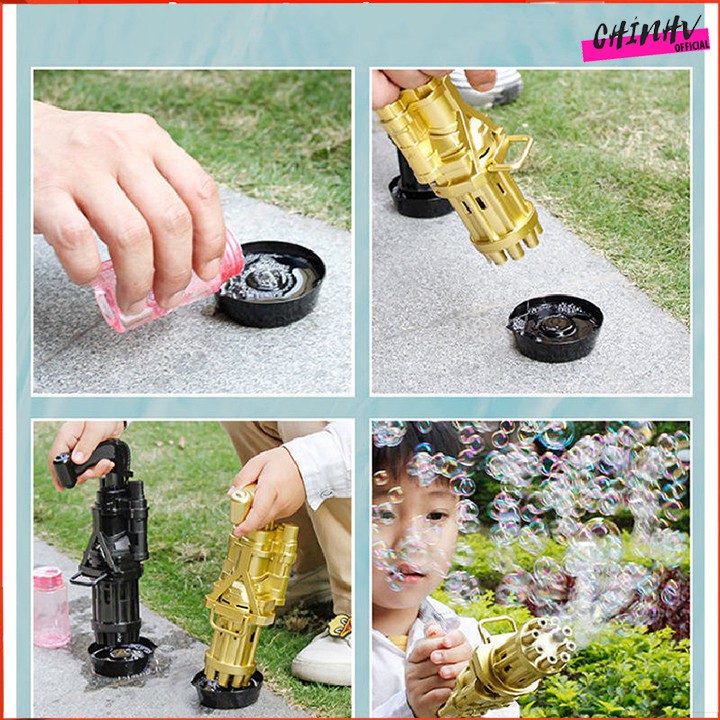 Súng Bắn Bong Bóng 8 Nòng Vui Nhộn