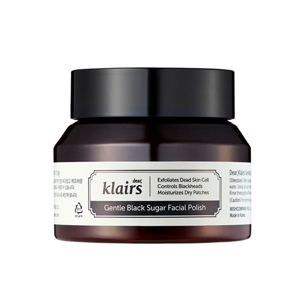 Tẩy Da Chết Klairs Đánh Bay Mụn Đầu Đen, Giúp Da Mềm Mịn Klairs Gentle Black Sugar Facial Polish 110g