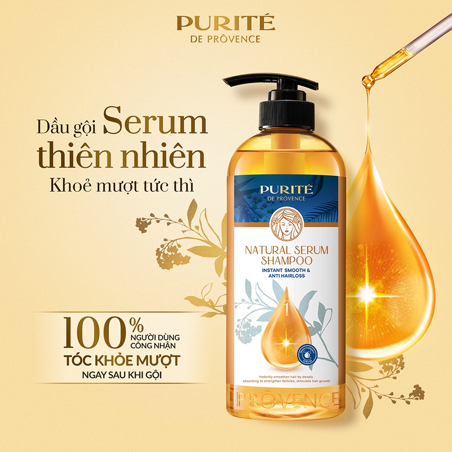 Dầu gội Purité serum thiên nhiên giảm gãy rụng 620ml