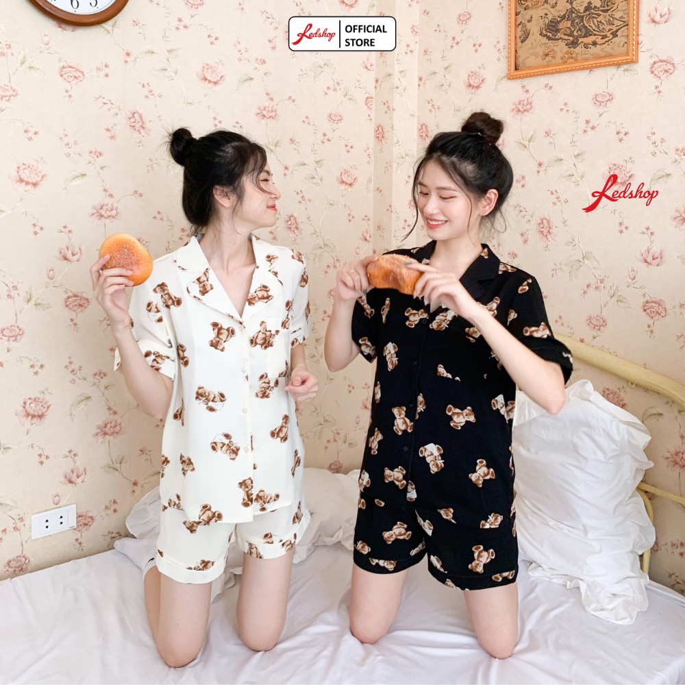 Bộ Ngủ Nữ ngắn Pijama lụa Thái dẻo Cao Cấp Gấu Bear Có Bigsize REDSHOP | BigBuy360 - bigbuy360.vn