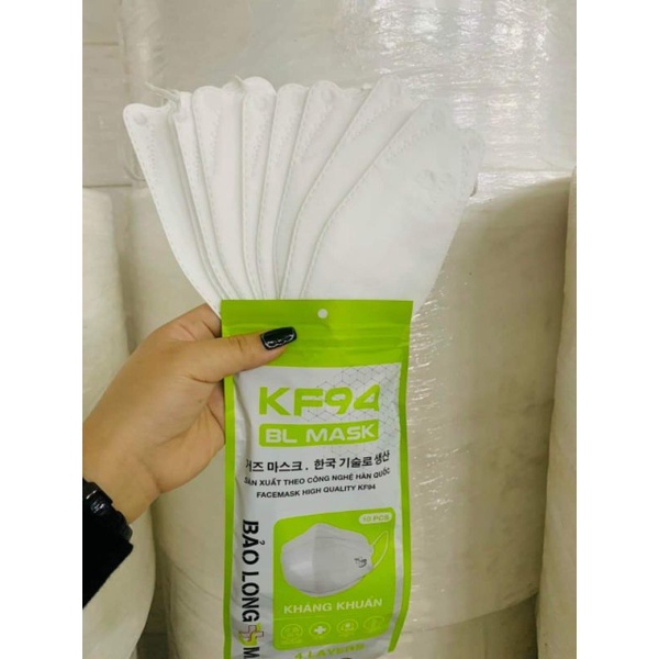 SET 10 Chiếc Khẩu trang 4 Lớp KF94 Bảo Long Chống Bụi Mịn Và Kháng Khuẩn Hàng Cao Cấp Hàn Quốc