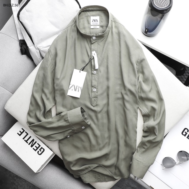 Áo somi đũi dài tay ZR cổ henley | BigBuy360 - bigbuy360.vn