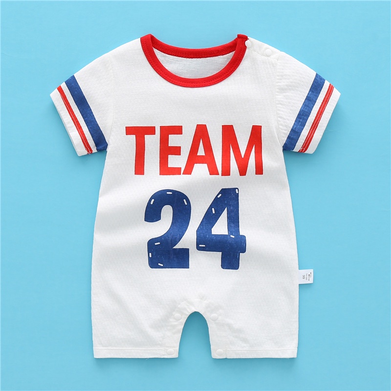 Bộ Áo Liền Quần Tay Ngắn Chất Liệu Cotton In Hình Minions One Piece Cho Bé Sơ Sinh 0-30M