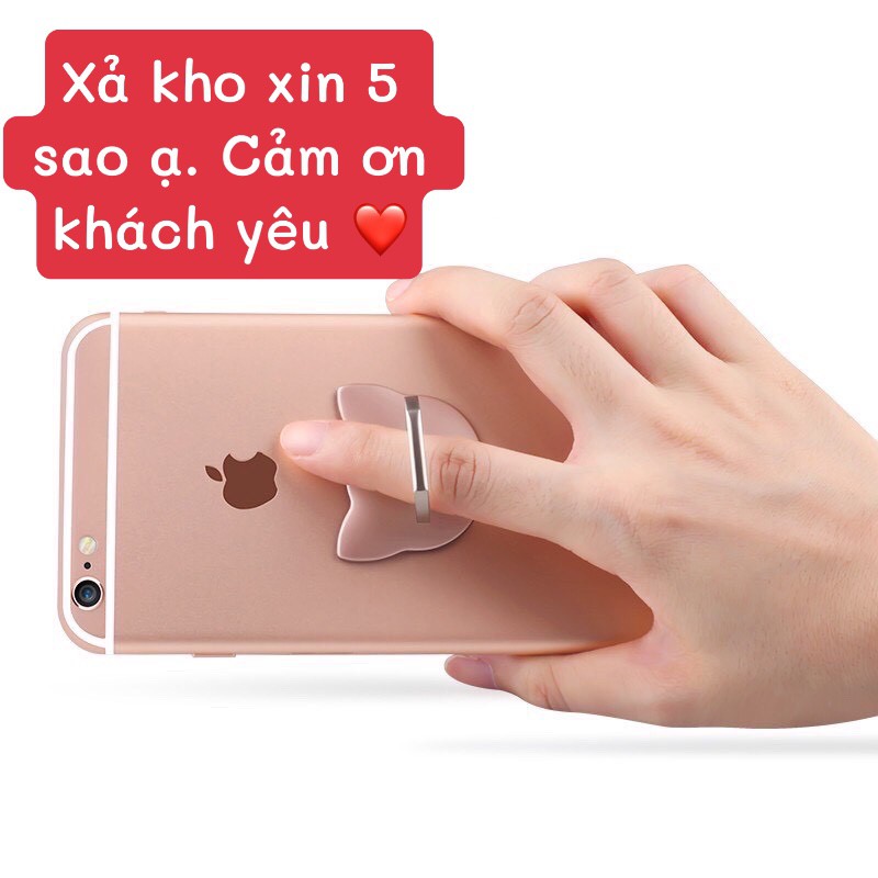 Xả Kho Nhẫn Dán Điện Thoại Hỗ Trợ Móc Ngón Tay Cầm Chắc Chắn 180 Độ