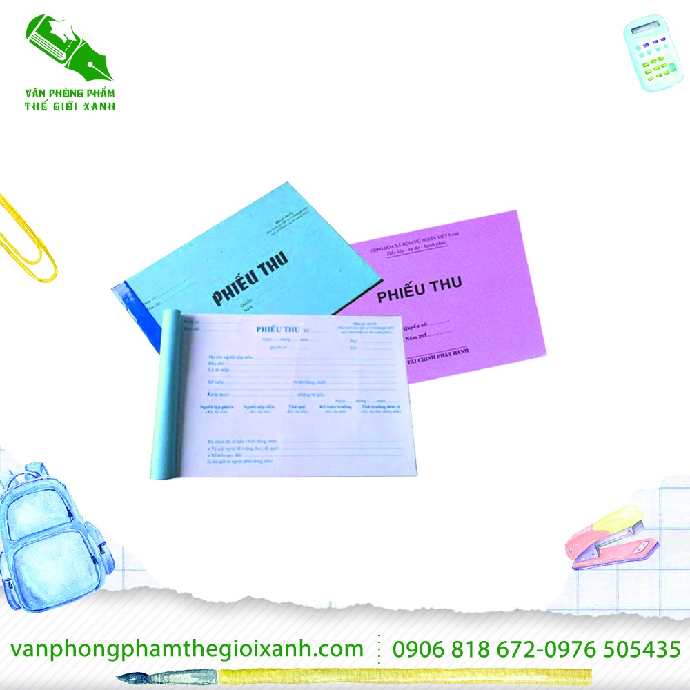 PHIẾU THU 1 LIÊN THƯỜNG 45 TỜ 13X19