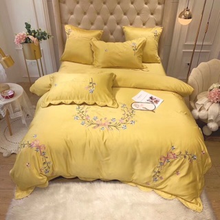 Chăn ga gối lụa hoa nguyệt quế (7 màu lựa chọn)