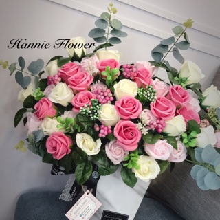 [Hannie Flower] Lẵng hoa sáp phối bi lớn