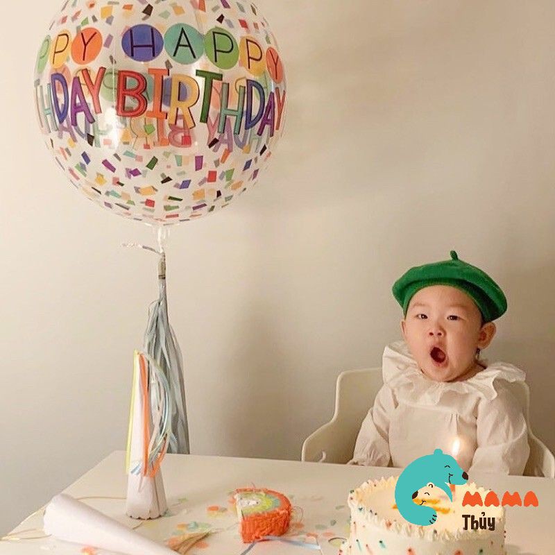 Bóng tròn trang trí sinh nhật phong cách Hàn Quốc 22&quot; = 55cm