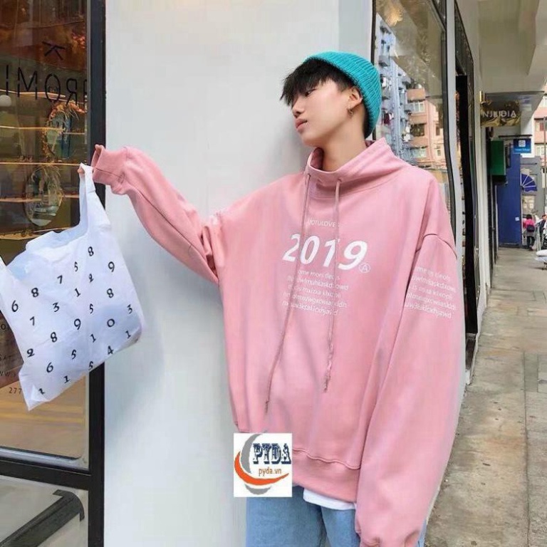 Áo tay dài cặp đôi nam nữ, áo hoodie in chữ 2019 chống lạnh unisex, chất nỉ dày dặn trẻ trung T&T Shop