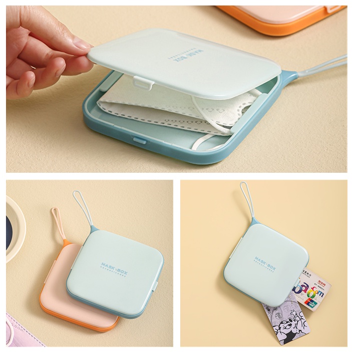 1 Hộp Nhựa Đựng Khẩu Trang Hình Vuông Chống Bụi Sáng Tạo