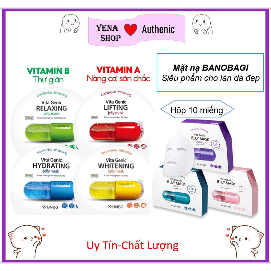 Mặt Nạ Bổ Sung Vitamin Vita Genic BANOBAGI 30ml, Dưỡng ẩm-Trắng da-Mờ thâm-Chống láo hóa