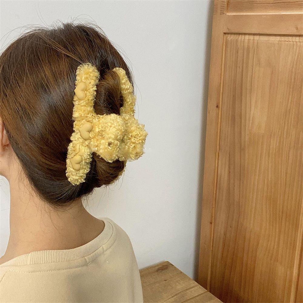 Kẹp Tóc Lông Cừu Giả Hình Trái Tim Thời Trang Hàn Quốc Dành Cho Nữ WMES15H