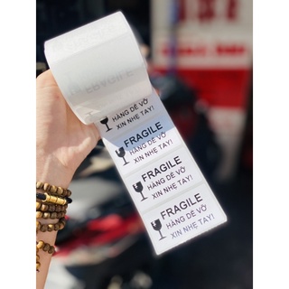2 Miếng Tem Decal Hàng Dễ Vỡ - Màu Trắng